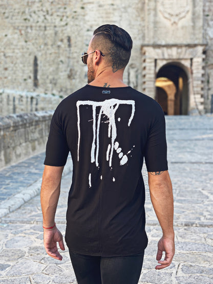 Splash T-shirt Black White